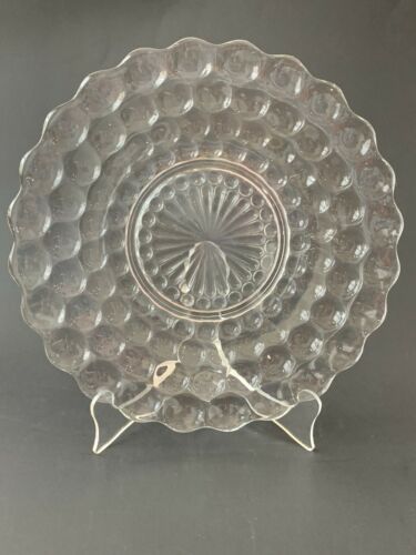 Anchor Hocking Glass Clear Bubble 9 7/8" Plate hors D'oeuvres CanapÉ