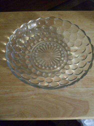 Depression Clear Glass Berry Or Serving Bubble Pattern, Bowl, 8 1/4" Diameter