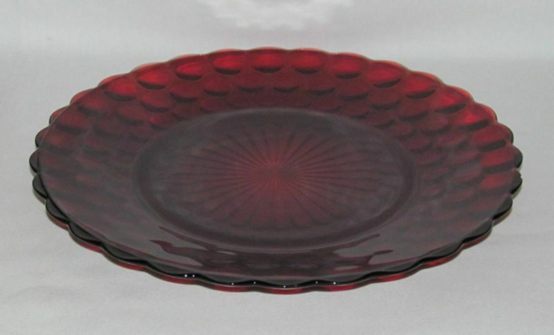 Anchor Hocking Glass Co. Bubble Ruby Red Dinner Plate