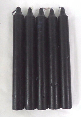 Lot Of 5 X 6" Taper Candles: Black  (spell Candles Altar Ritual Household)