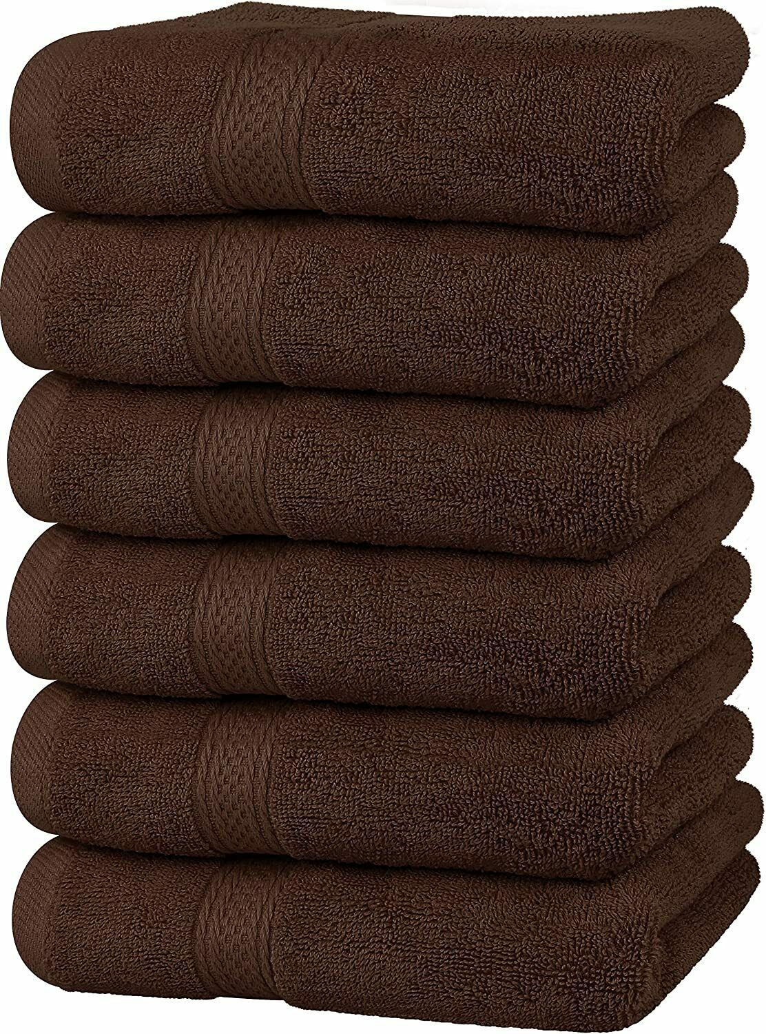 6 Pack Premium Hand Towels 16 X 28 Inches Ring Spun Cotton 600 Gsm Utopia Towels