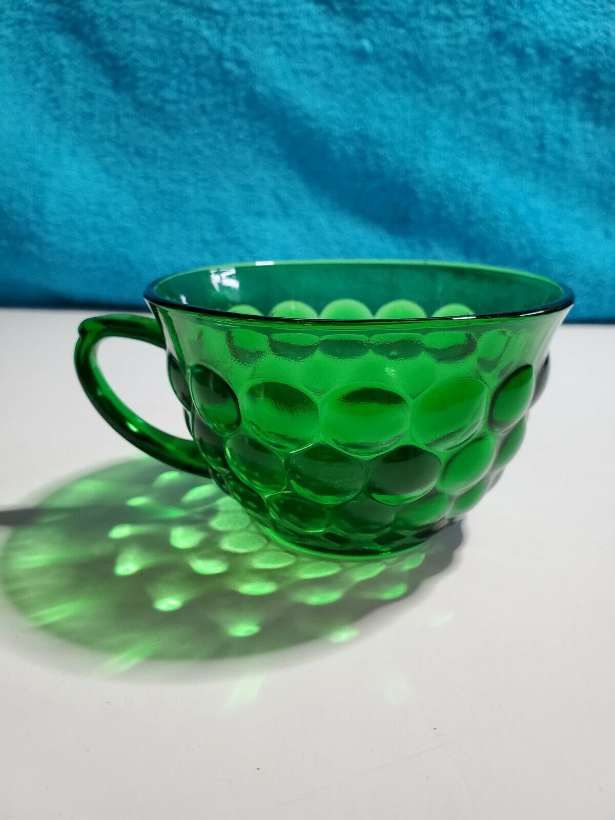 Ancchor Hocking Green Bubble Glass Cup
