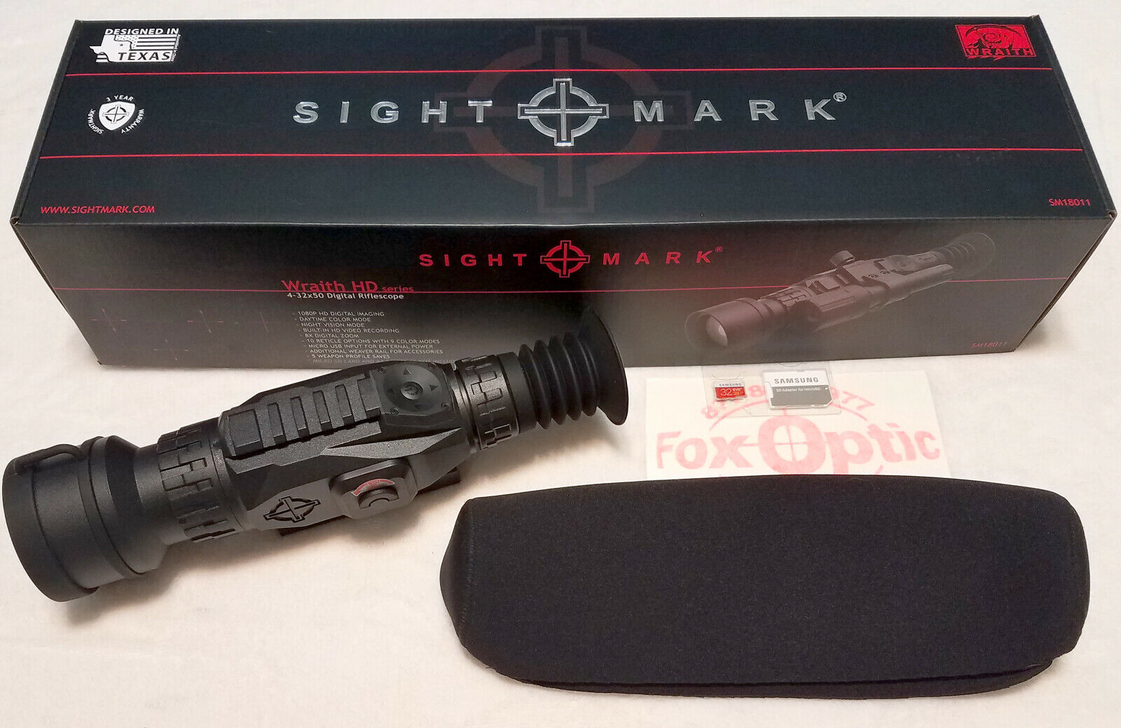Sightmark Wraith 4-32x50 Ir Night Vision Rifle Scope Day Color & Video Bonus Kit