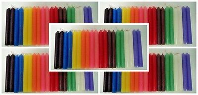 Lot Of 100 Assorted Color Spell Chime Candles 4" X 1/2" (altar Wicca) Ship Free